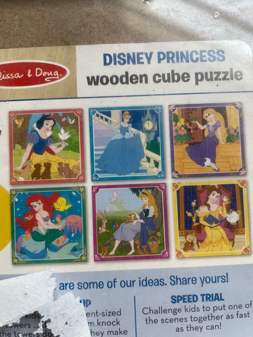 Melissa and doug disney top princess wooden cube puzzle