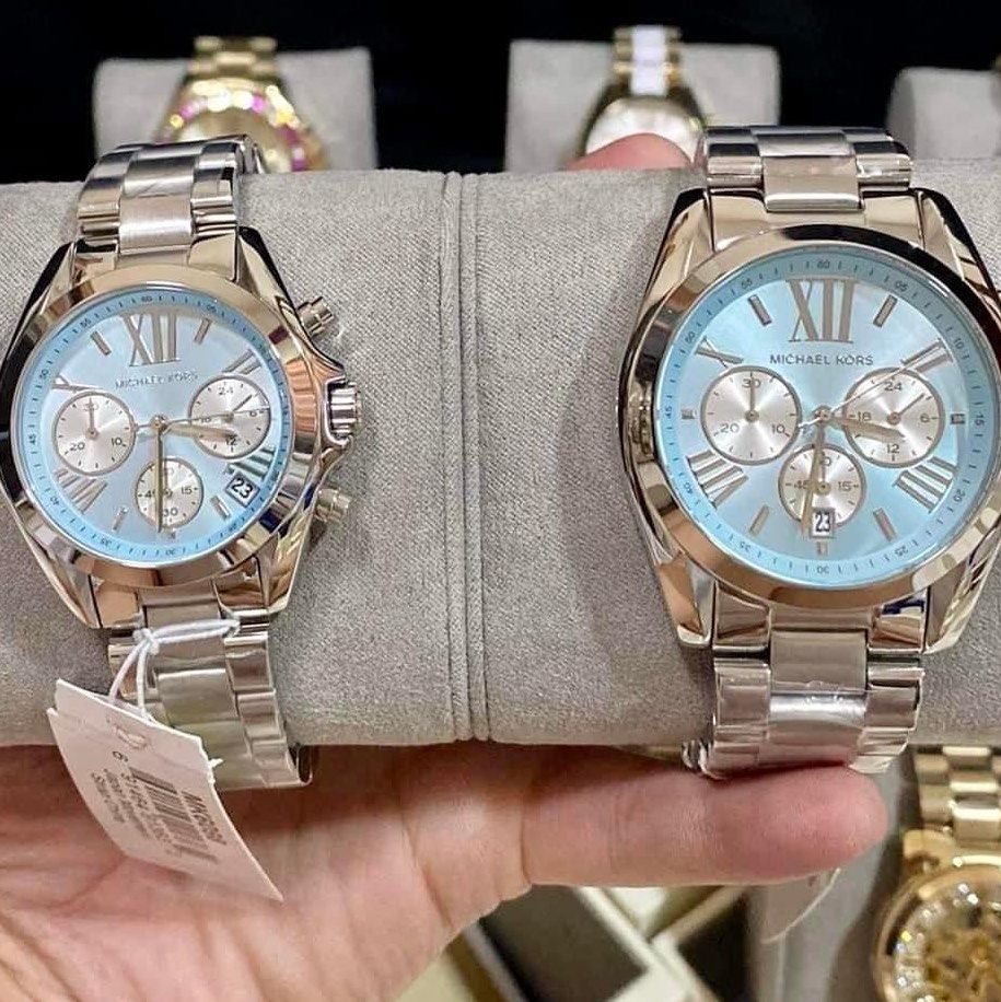 MK COUPLE SILVER BLUE DIAL BRADSHAW AUTHENTIC WATCH, Women's Fashion ...