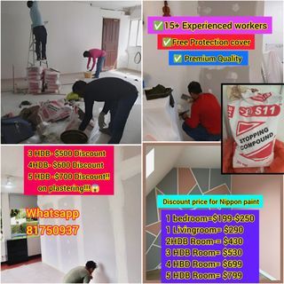 Most cheapest price for plastering and painting!!!
#Hdbplaster #pipepaint #roompaint #cheapest price #house #worker #HDB #CONDO #BTO #housepaint #plaster #cheappaint #nipponantimould