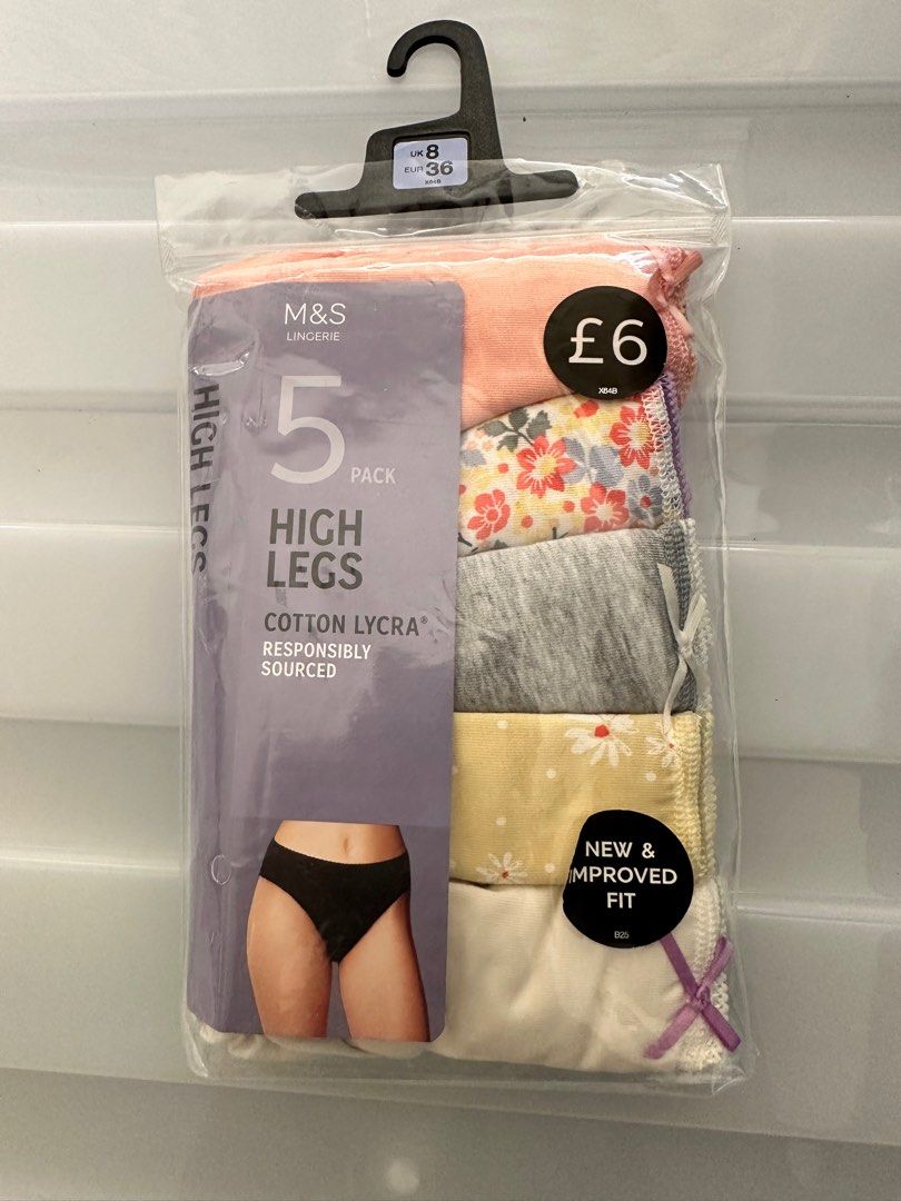 M&S Lingerie 5 Pack High Legs, Women's Fashion, Undergarments & Loungewear  on Carousell