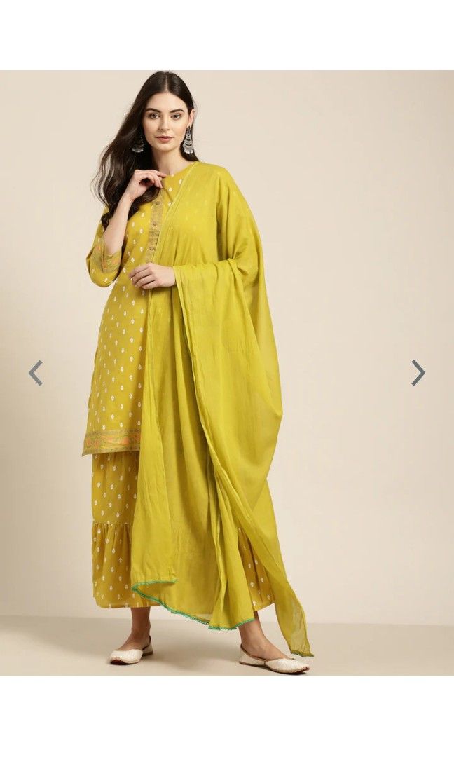 W mustard clearance yellow kurta