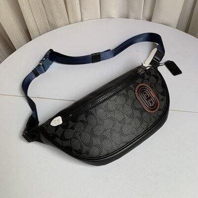 Rivington belt bag in discount signature canvas with coach patch
