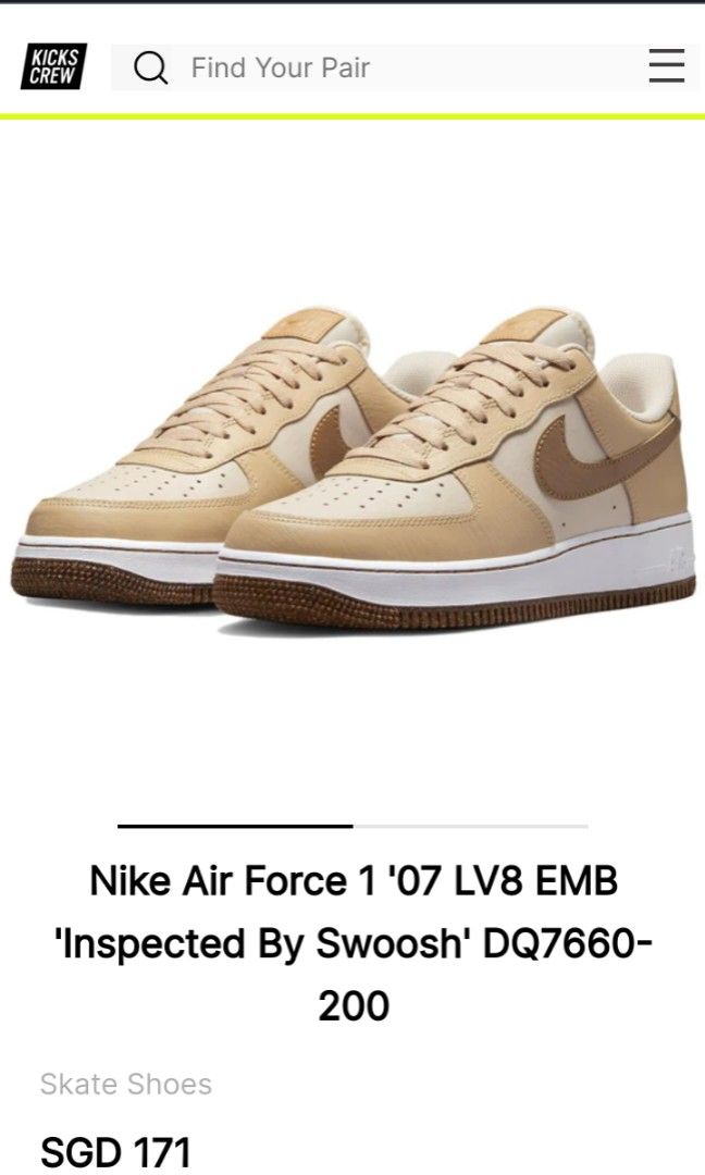 Nike Air Force 1 '07 LV8 EMB 'Inspected By Swoosh' DQ7660-200 - KICKS CREW