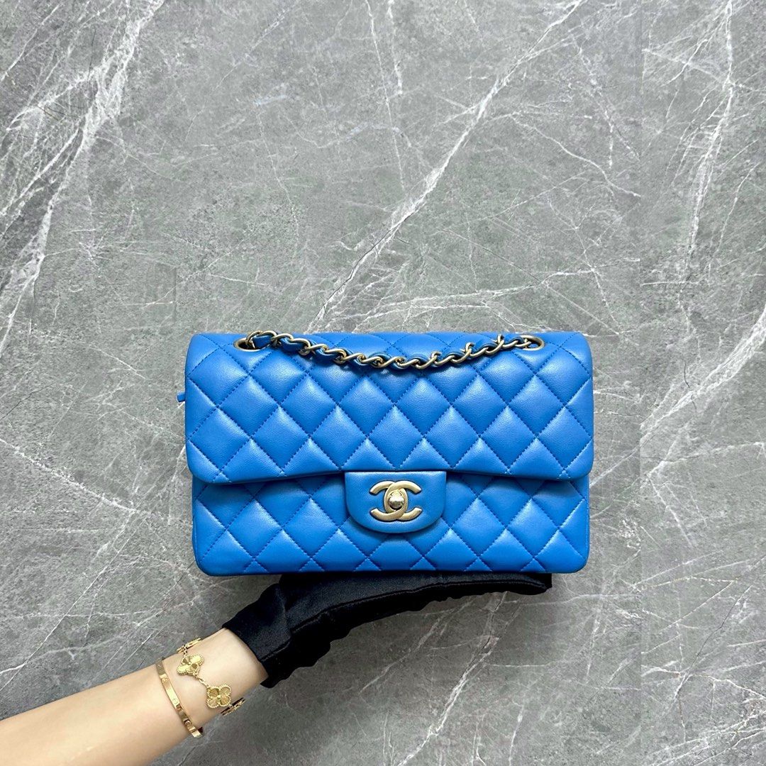 *No 27* Chanel Small Classic Flap Lambskin Sky Blue GHW No 27