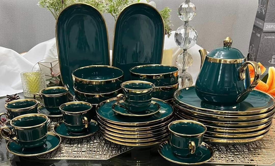 NORDIC CERAMIC SET (Category: Dinnerware & Cutlery) located in San Juan City. Submitted by ccmalinao (Listing ID 1255983425, Image 1). Description: ✨️NORDIC CERAMIC SET✨️ 33 PCS 6 PCS DINNER PLATE 6 PCS SALAD PLATE 6 PCS SAUCER 6 PCS CUP 2 PCS OVAL 1 TEA POT.