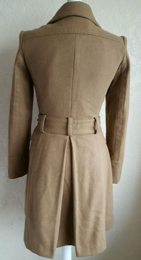 Oasis Military Style Camel Dress Coat XS Brown UK6 UK8 Women s