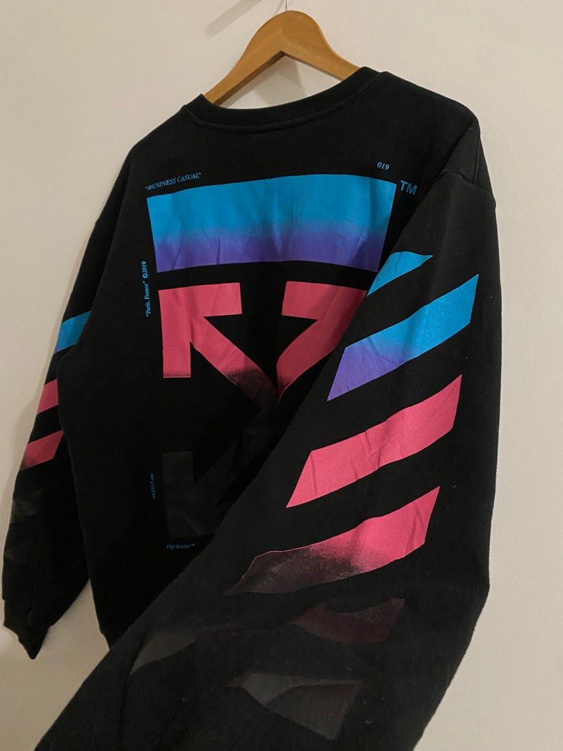 Off White Diagonal Gradient Sweater Men s Fashion Tops Sets