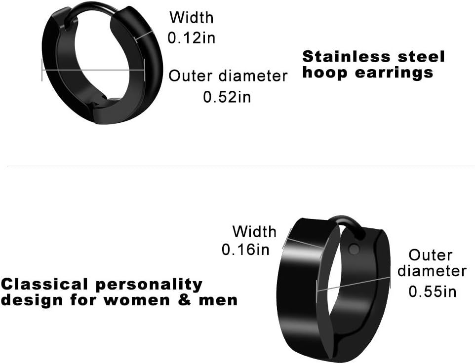 Mens earrings black best sale hoop