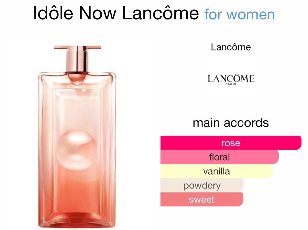 ORIGINAL] AUTHENTIC READY STOCK LANCOME IDOLE NOW EAU DE PARFUM FLORALE  100ML PERFUME FOR WOMEN, Beauty & Personal Care, Fragrance & Deodorants on  Carousell