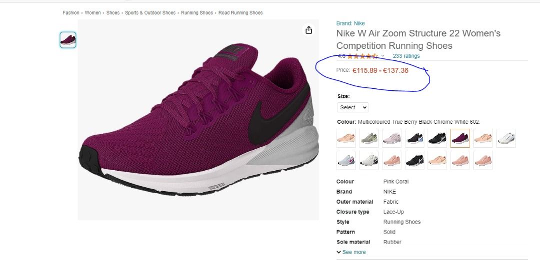 Womens nike structure on sale 22