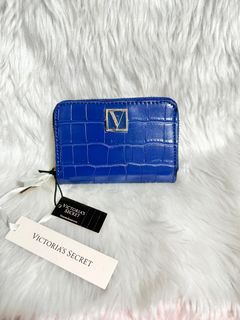 Original Victoria's Secret Wallet Credit Card Case SAPPHIRE CROC BLUE Limited Edition