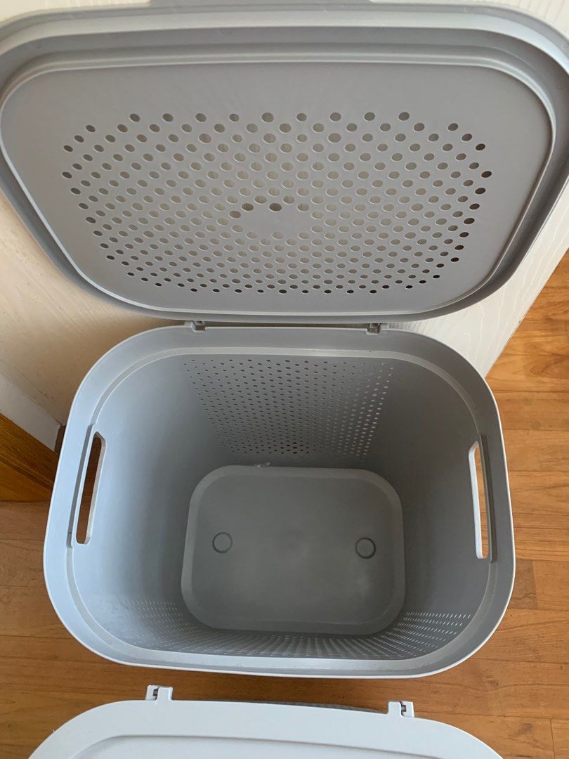 Plastic Laundry Hamper (Set of 2), Furniture & Home Living, Bathroom