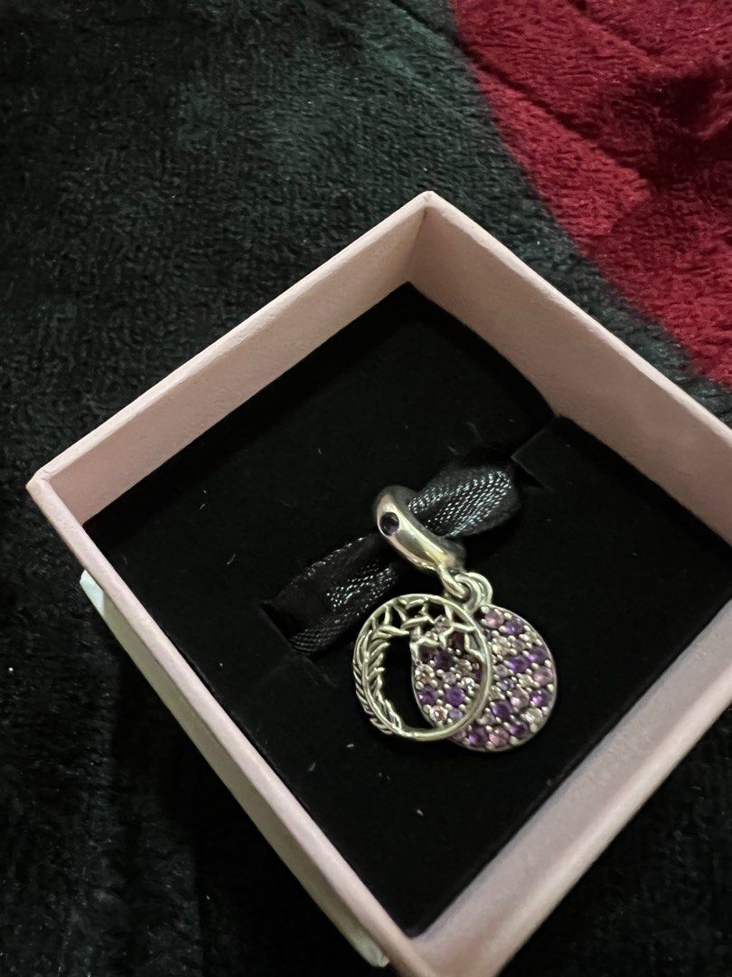 RM55 Preloved Pandora Charms Purple with word Women s Fashion