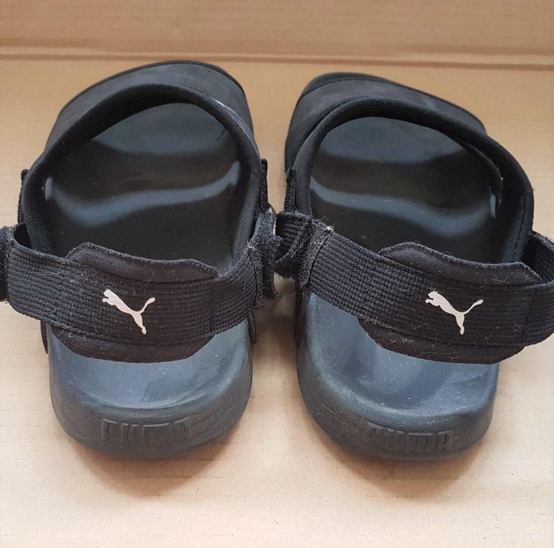 PUMA Designer Sandals US 9 UK 8 EU 42 Puma Leadcat YLM Lite Shoes Black Slip on Sliders Ankle Strap Old Skool Cult Street Fashion Pop Art