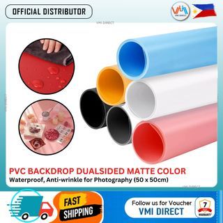 PVC Backdrop Dual sided Matte Color and Waterproof Anti-wrinkle for Photography 50x50cm 60x130cm 100x200cm  VMI Direct