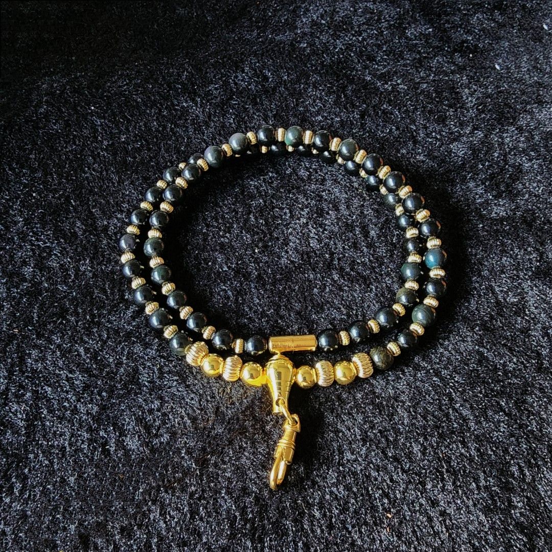 Golden 2024 obsidian necklace