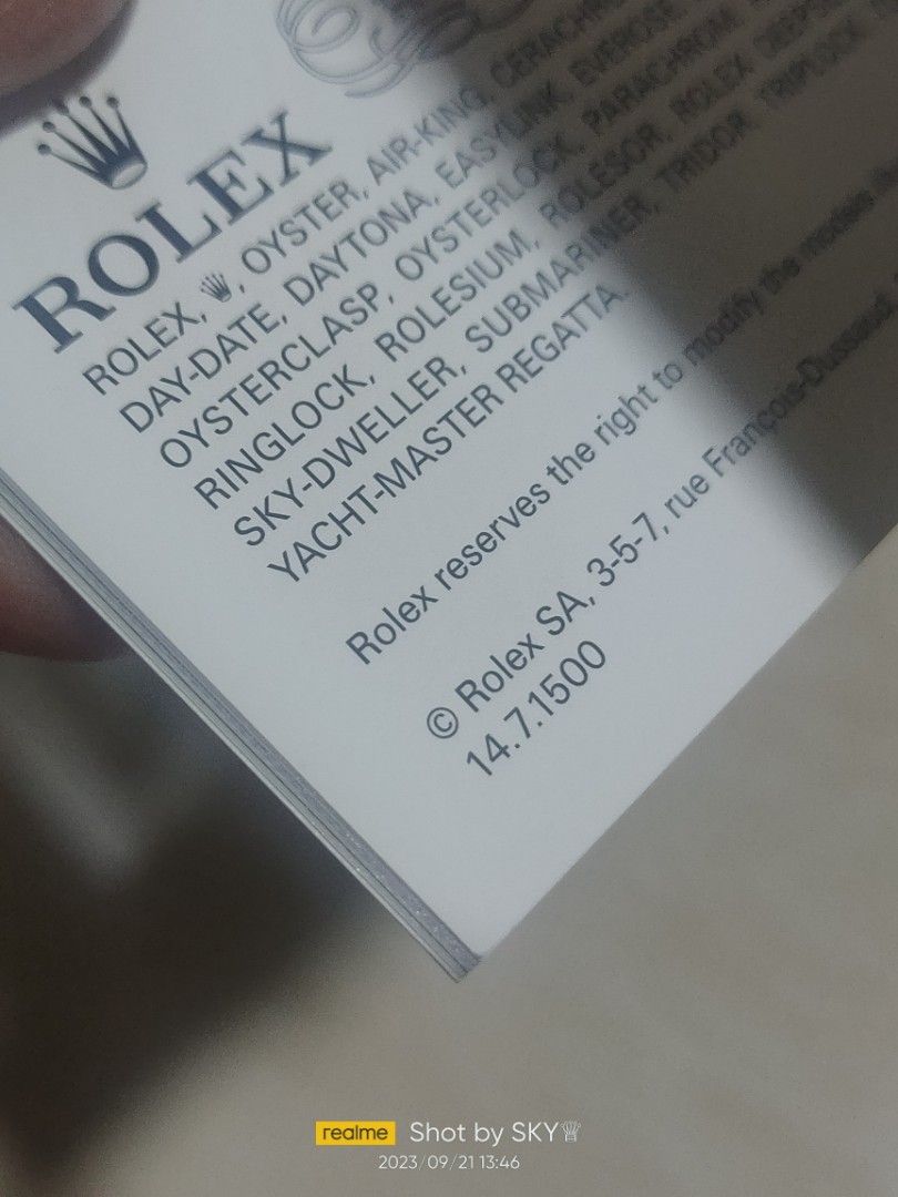 Rolex Explorer 1 booklet 2014 (Category: Luxury Watches) located in Quezon City. Submitted by sky_sale (Listing ID 1255991751, Image 2). Description: AUTHENTIC Rolex Explorer 1 booklet 2014 Japanese.
