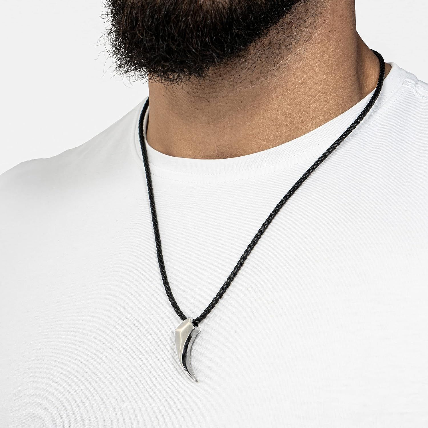 SARASAR Men s Leather Necklace with Pendant Includes Jewelry