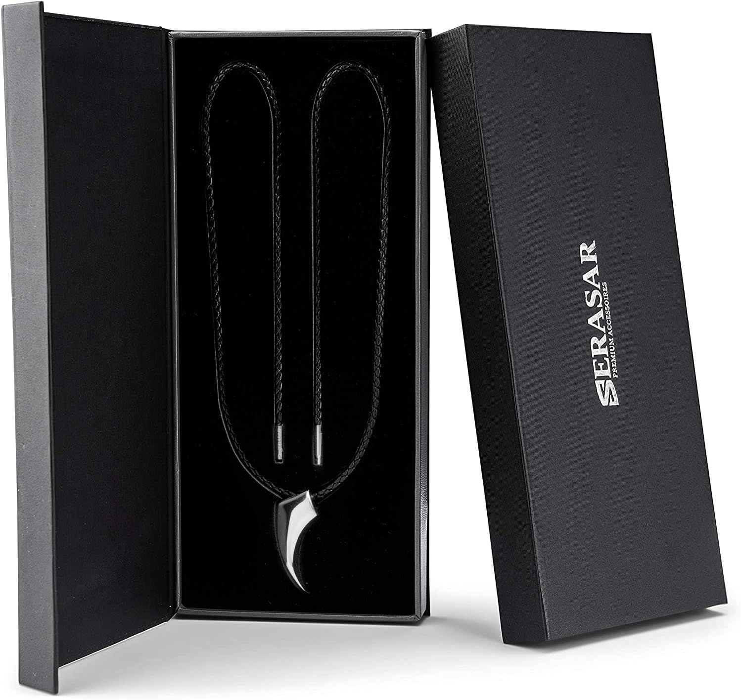 Mens leather and new arrivals silver necklace
