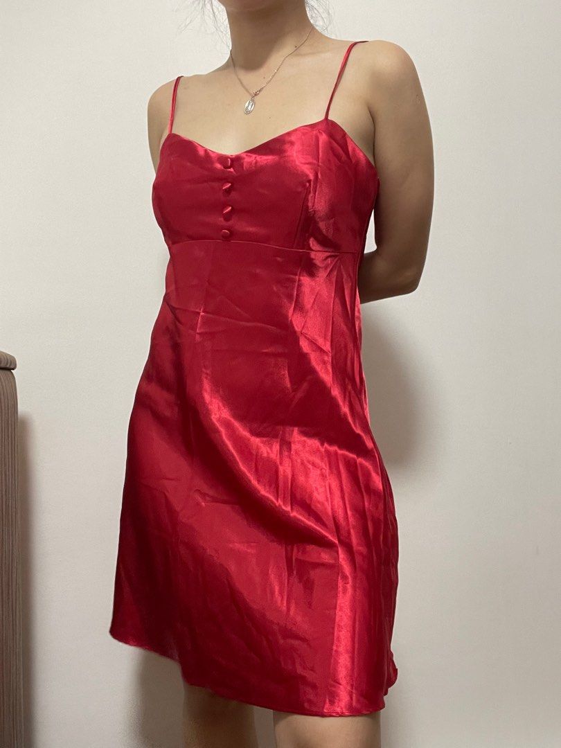Secret possession red black slip dress Women s Fashion New