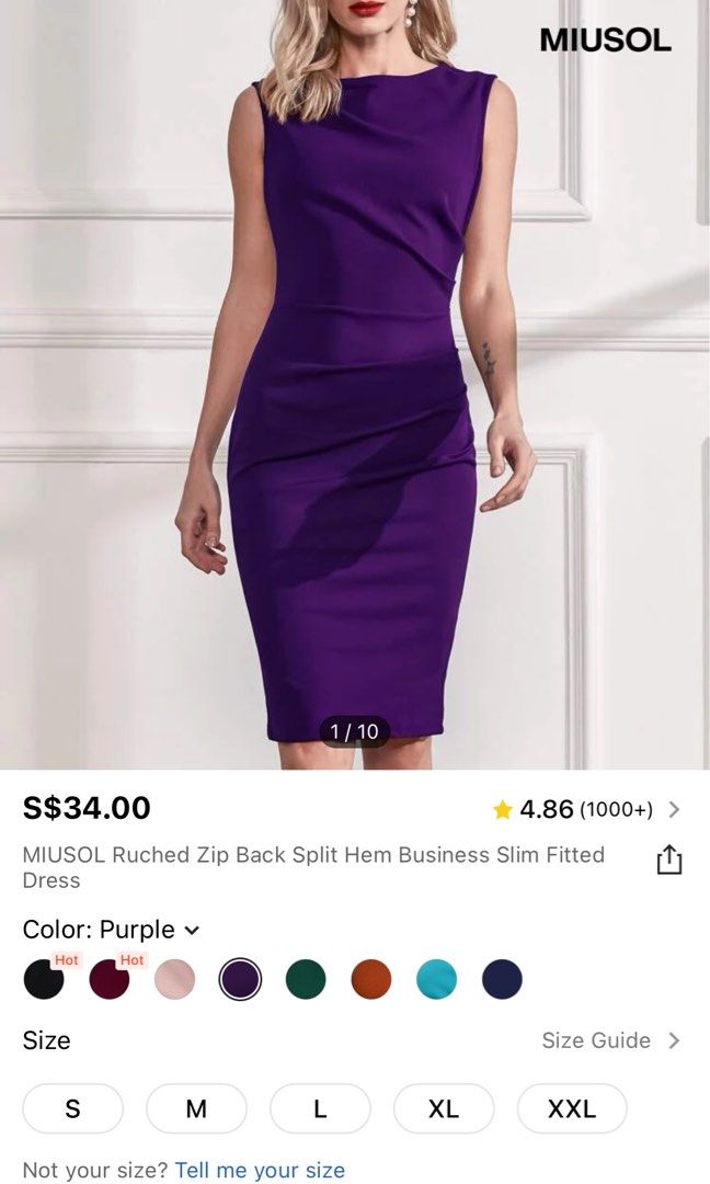 Purple business hotsell dress