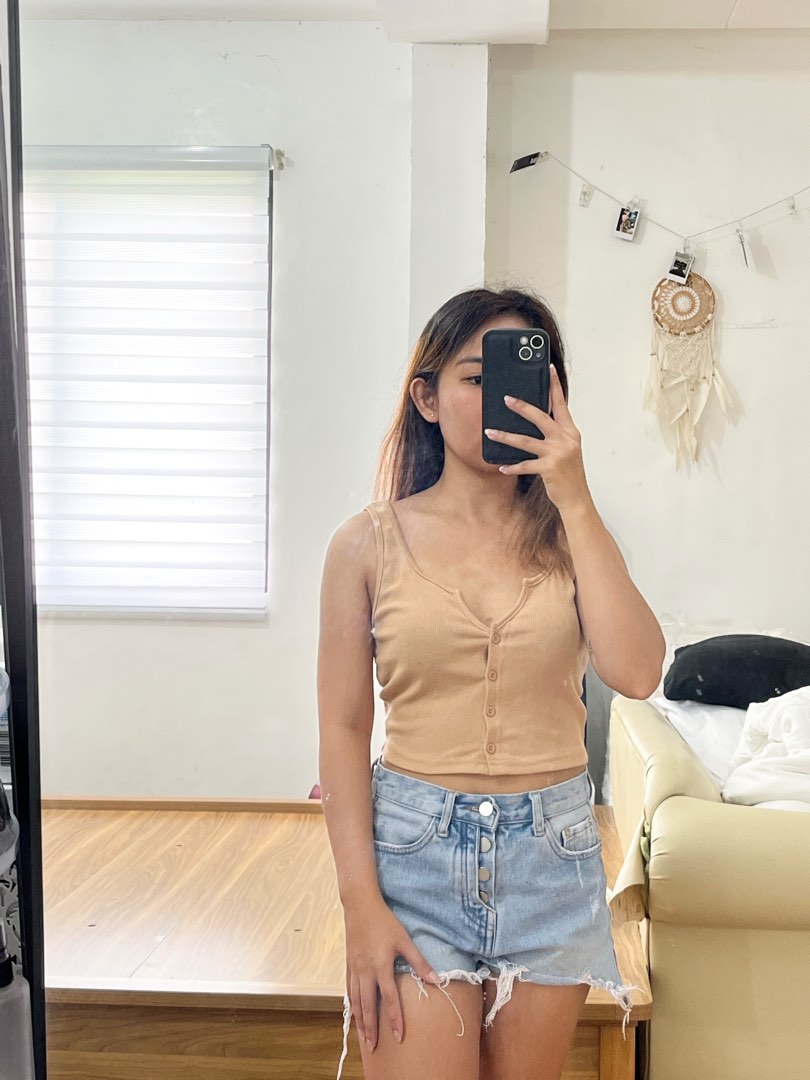 Shein Nude Top, Women's Fashion, Tops, Sleeveless on Carousell