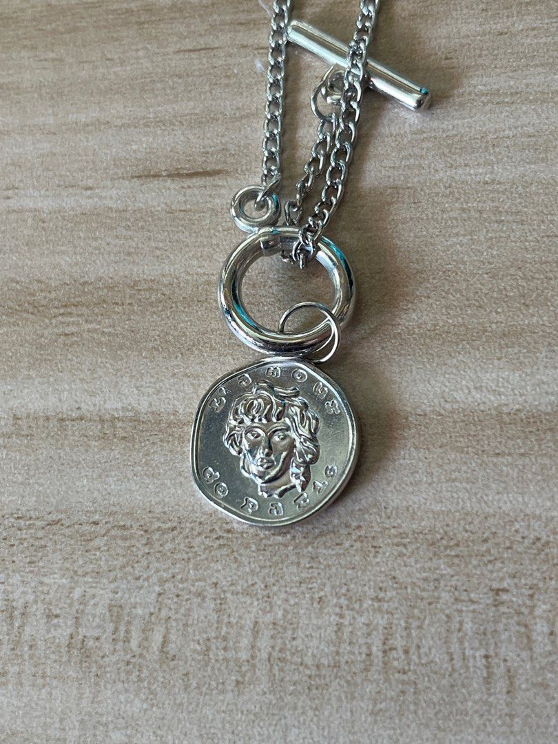 silver necklaces chunky heart necklace paris coin necklace