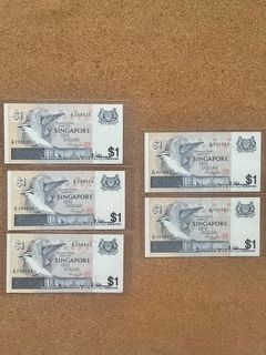 Singapore Bird Series $1 Note (Running Numbers)