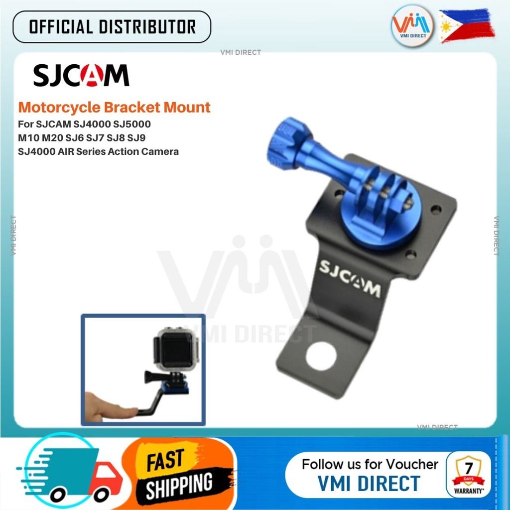 SJCAM Motorcycle Bracket Mount with Screw VMI Direct (Category: Mounts & Holders) located in Manila. Submitted by vmidirect (Listing ID 1256010932, Image 1). Description: Product Description SJCAM Motorcycle Bracket Mount with Screw Features: Strong and stable motorcycle mount. Easy and convenient to install and use. Great way to take shots of yourself or of people following you. The screw thread hole is 11mm, please make sure it can be used on y