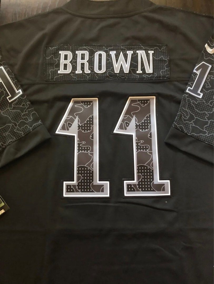 Nike Men's Philadelphia Eagles A.J. Brown #11 Logo Black T-Shirt