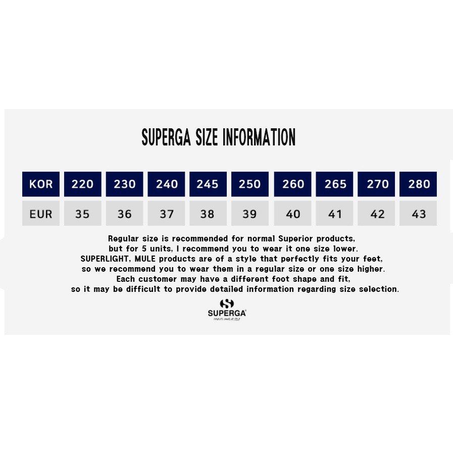 Superga shoe size guide hot sale