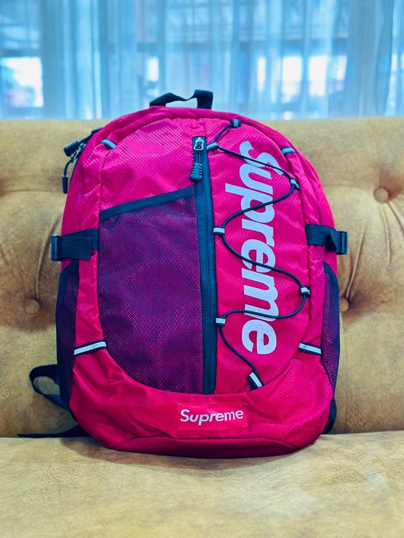 Pink supreme outlet backpack