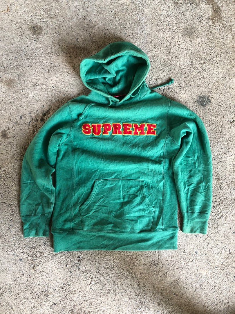 Supreme cord collegiate shop logo hooded sweatshirt