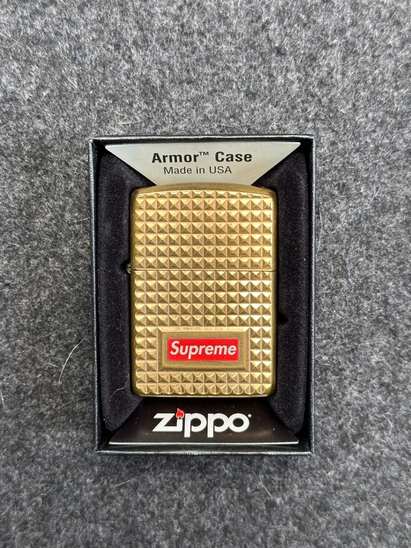 SUPREME x Zippo Lighter (Gold), Hobbies & Toys, Stationary & Craft