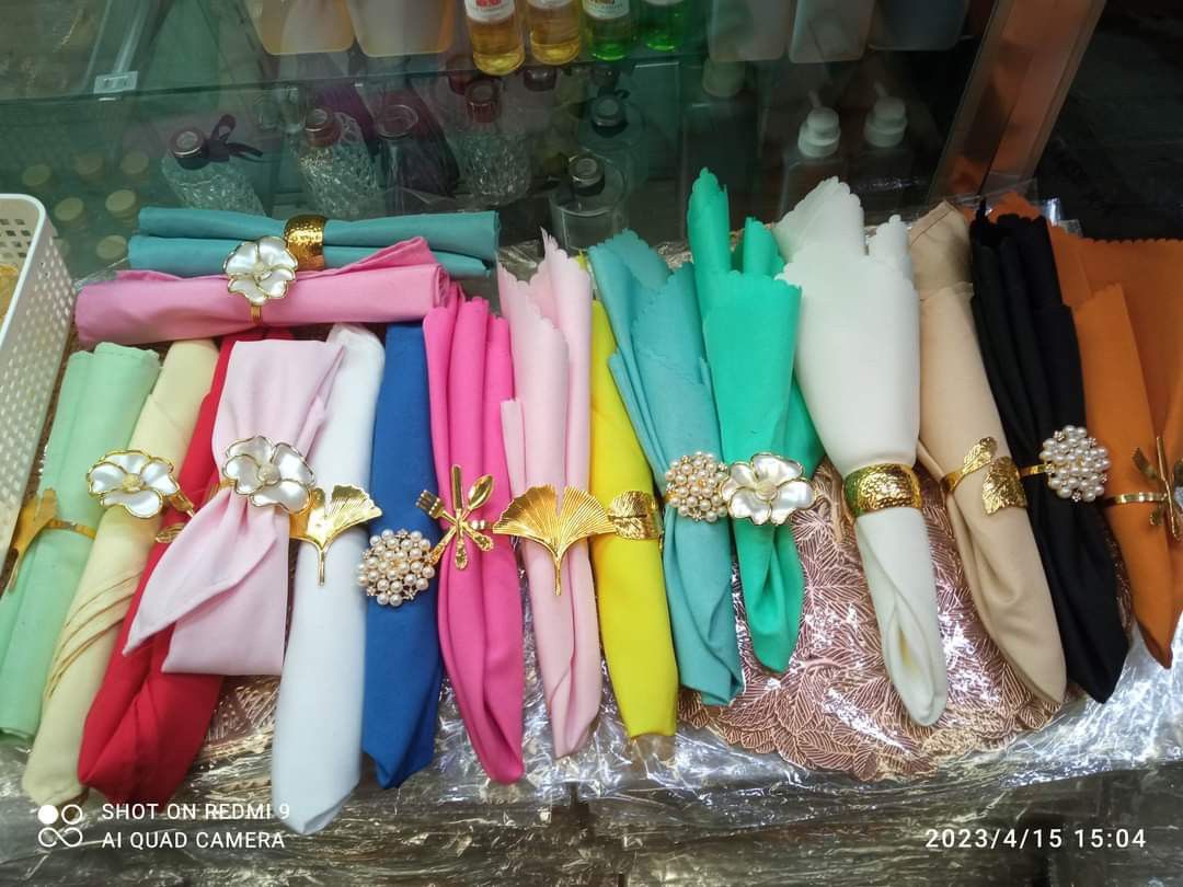 TABLE NAPKIN WITH RING (Category: Towels, Napkins & Holders) located in San Juan City. Submitted by ccmalinao (Listing ID 1255984294, Image 1). Description: ✨️TABLE NAPKIN WITH RING✨️ SIZE: 20X20 INCHES METAL RING 🏷Php 300.