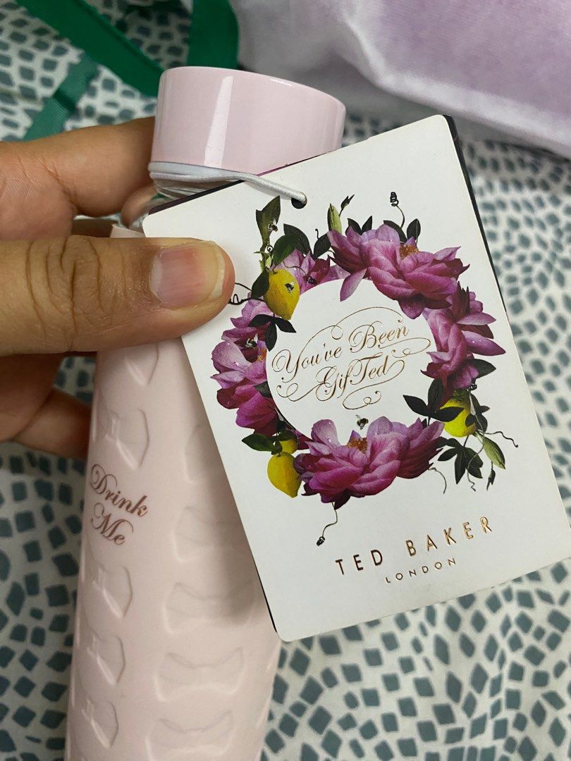 Ted Baker Drink Me Glass Water Bottle, Furniture & Home Living