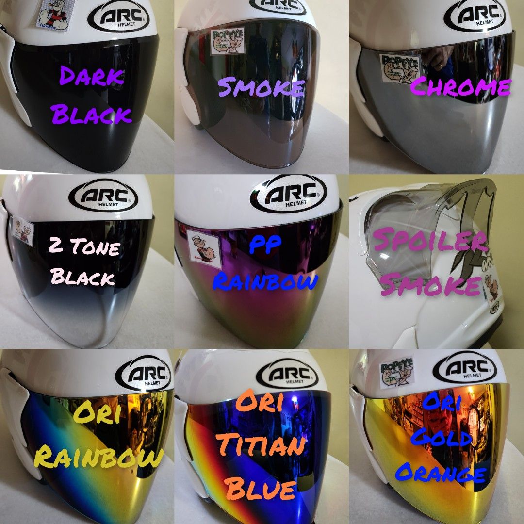 Arc top helmet visor