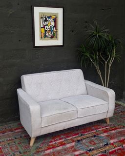 Two Seater Light Fabric Sofa