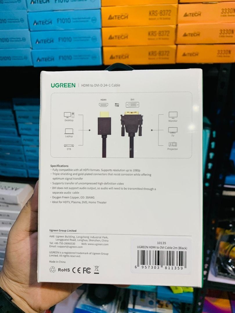 Ugreen 10135 câble vidéo et adaptateur 2 m DVI HDMI