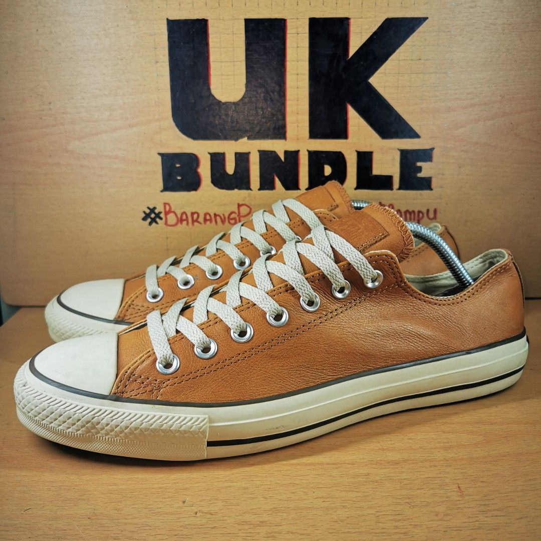 Tan converse leather clearance