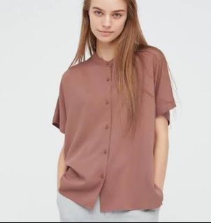 Uniqlo rayon short sleeve blouse