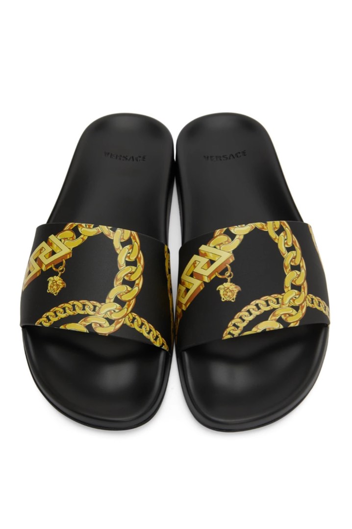 Versace Slides, Men's Fashion, Footwear, Flipflops and Slides on Carousell
