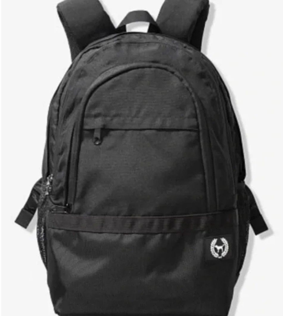 Pink collegiate backpack black store