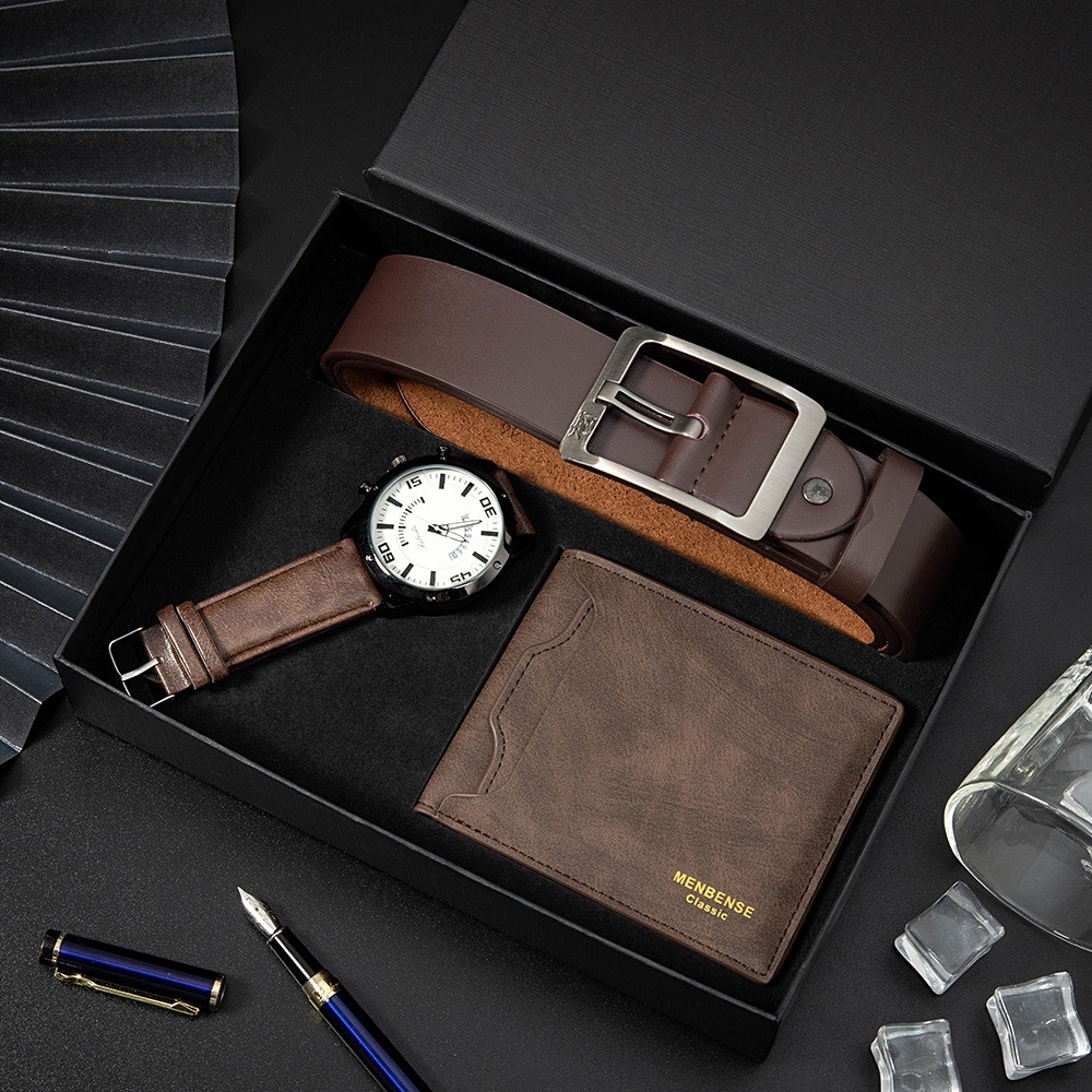 Watches wallet belt Men Gifts box Simple leisure style Men s