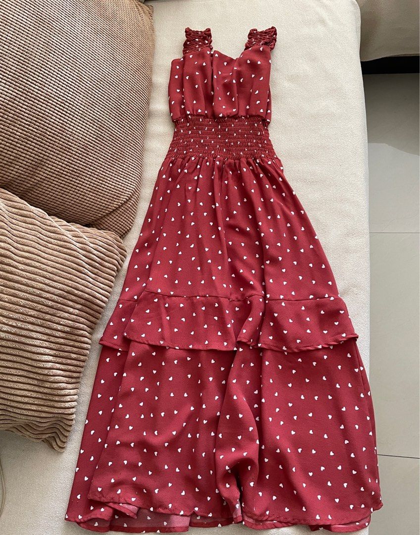 Red polka dot maxi shop