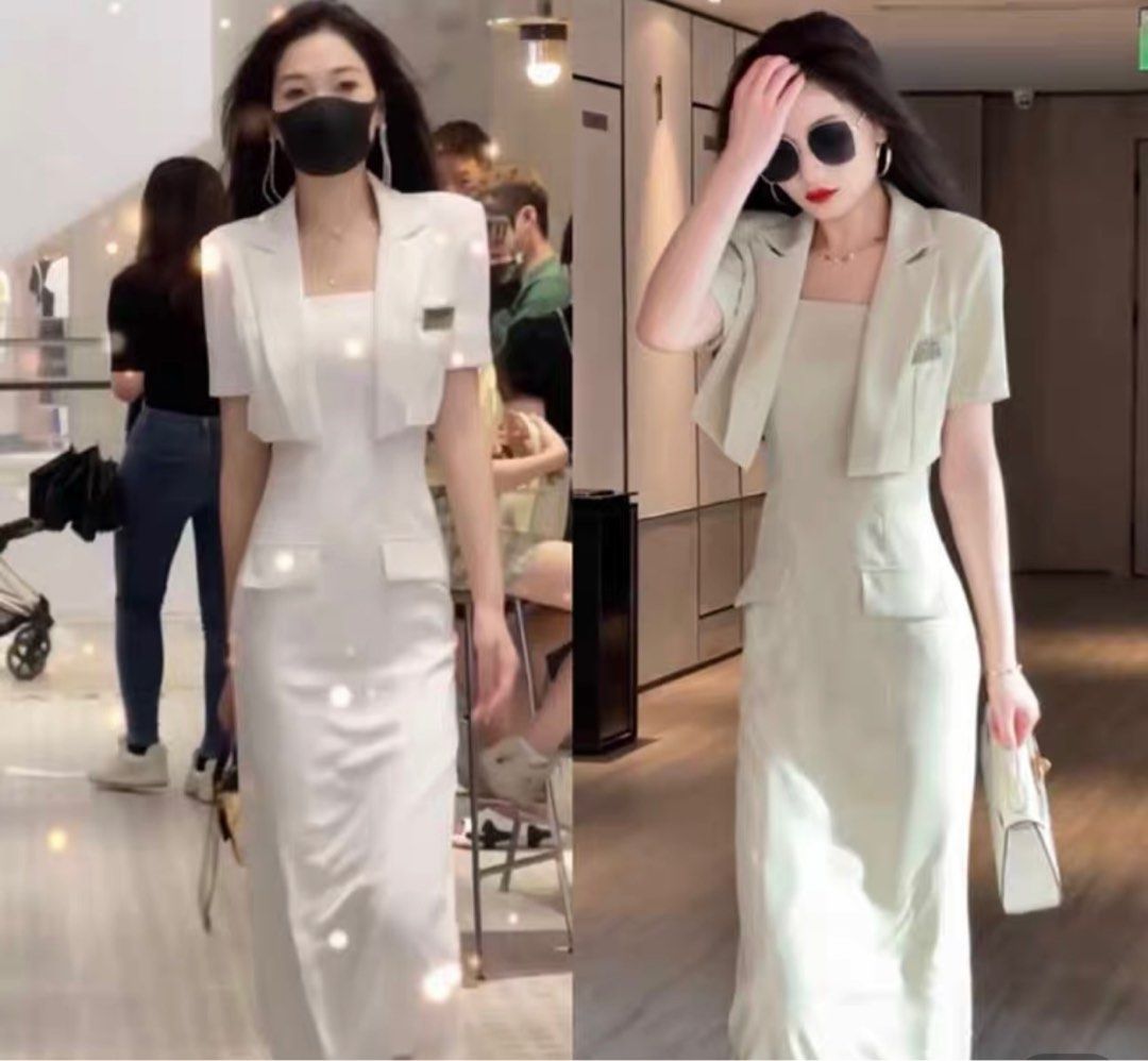 White dress and jacket sale set