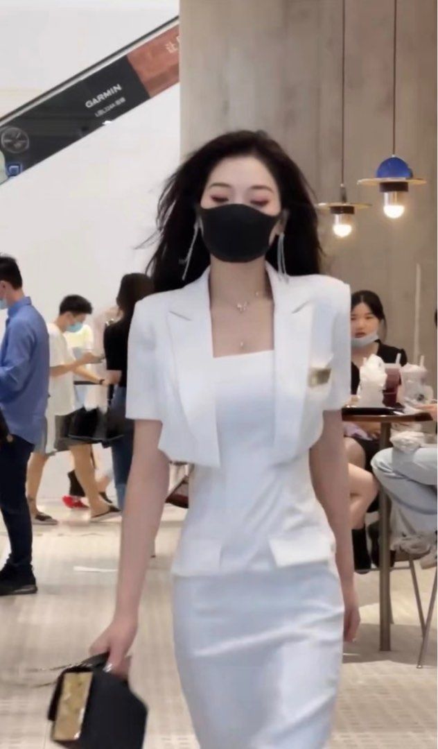 White cropped jacket to wear over dress online