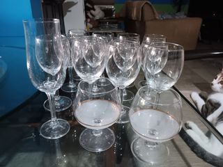 Wine glasses, assorted