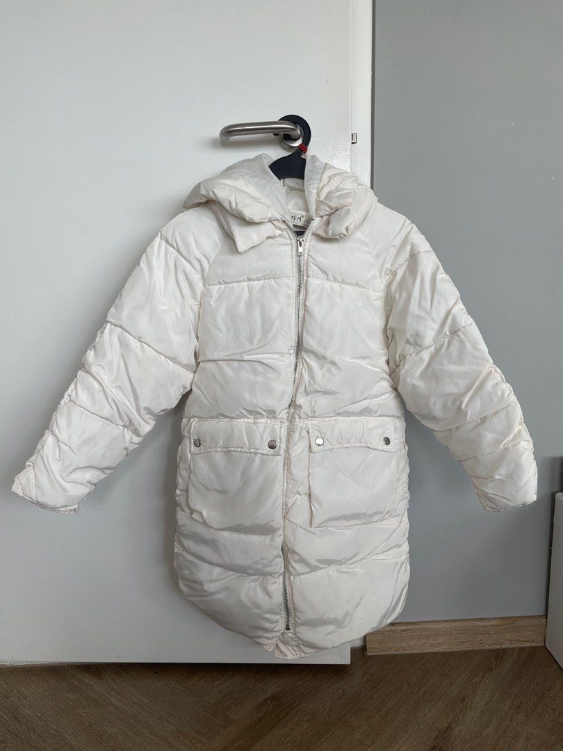 White down coat with hood top