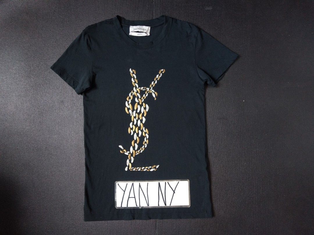 Black and gold top ysl t shirt